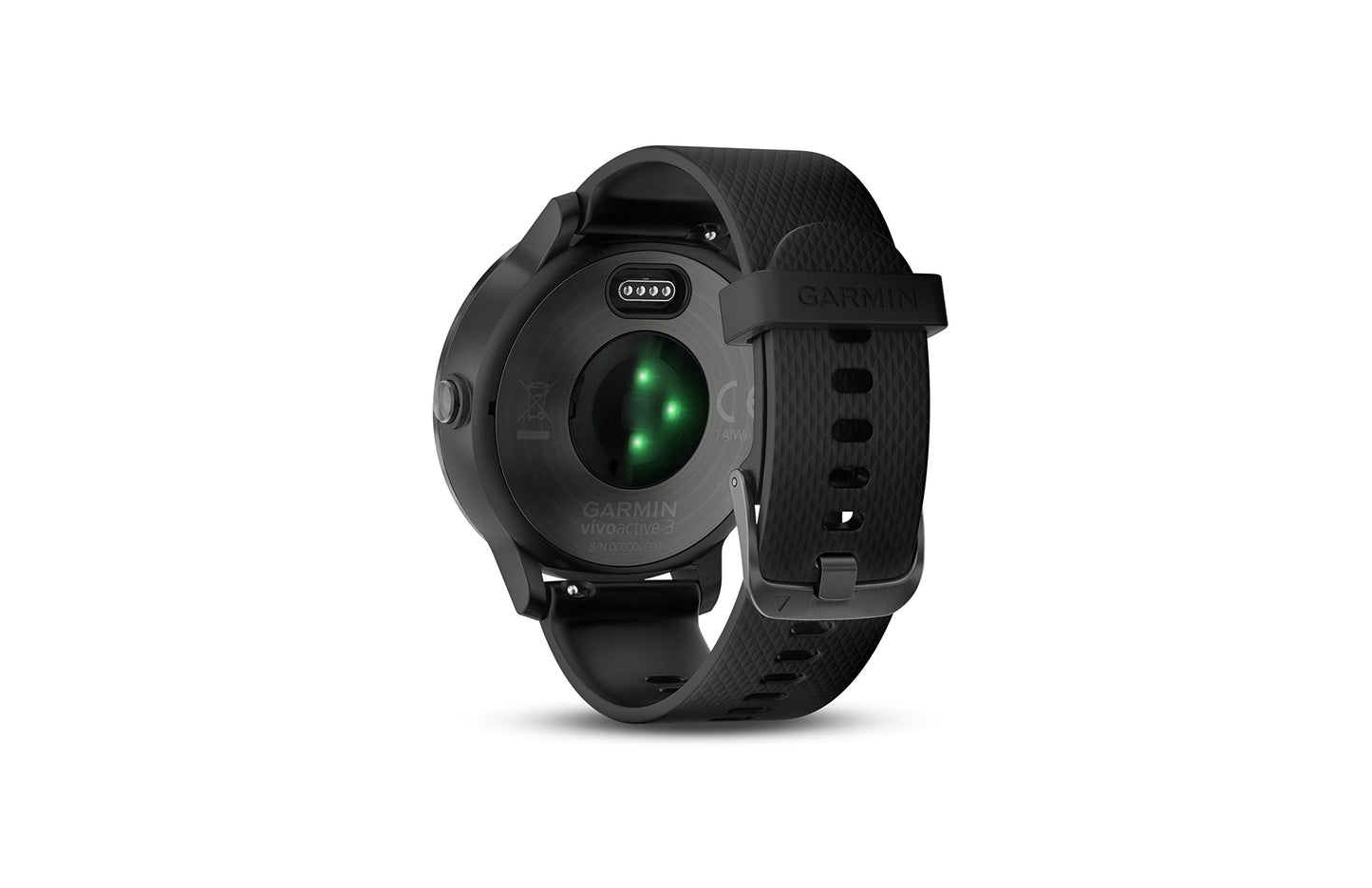 Garmin Vivoactive 3 43mm Slate Stainless Steel with Black Case w/ Black Silicone Band - 010-01769-11