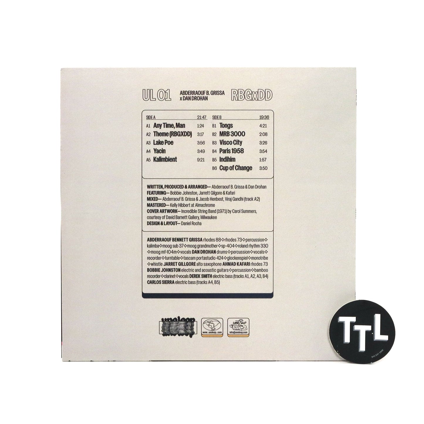 Abderraouf B Grissa & Dan Drohan: RBGxDD Vinyl LP