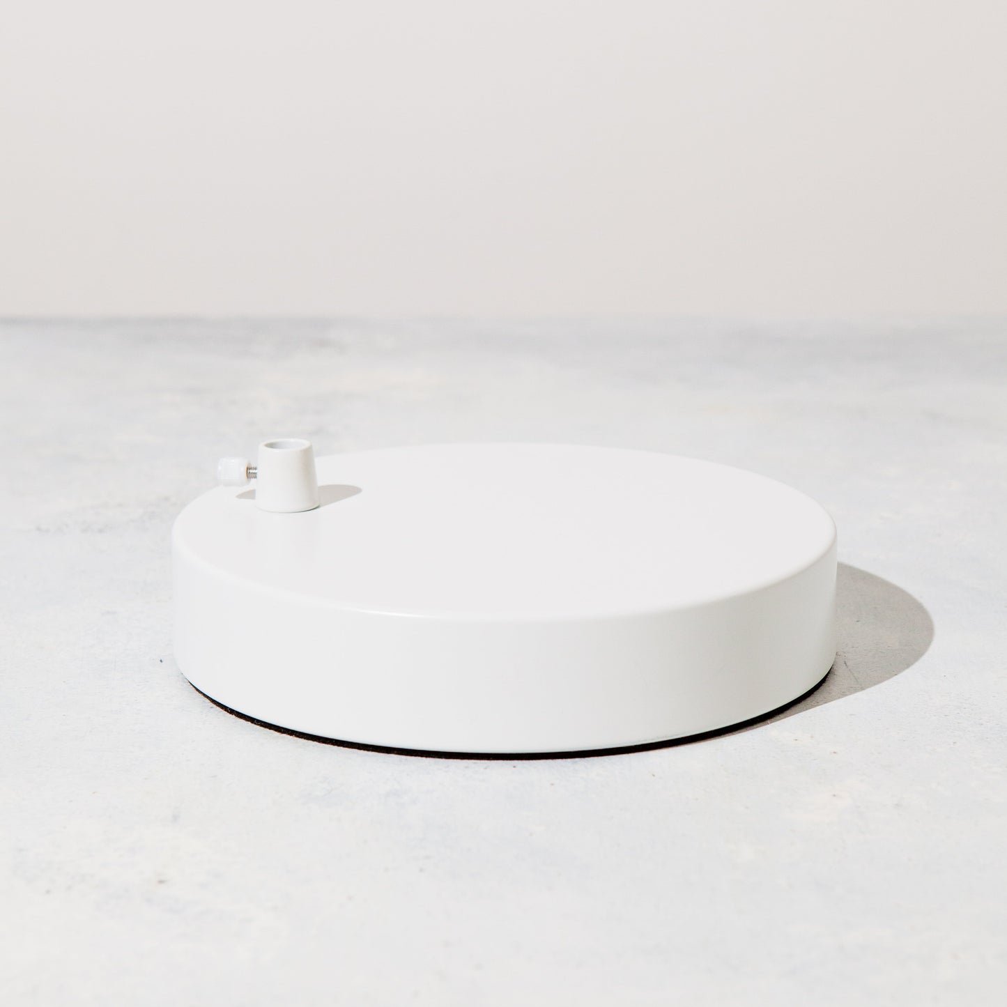 White Canvas Lamp with Weighted Matte Metal Base