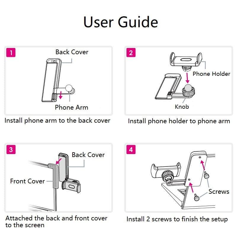 UStand - Sticker Free LapDock Side Mount Phone Holder