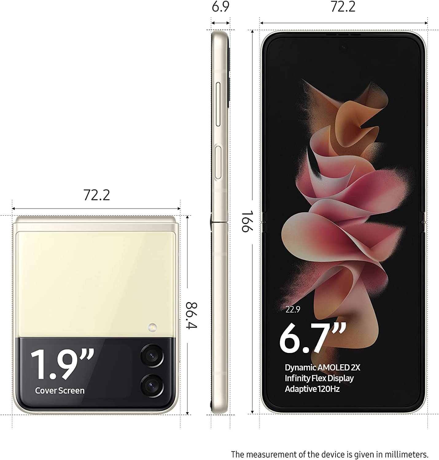 Verizon Samsung Galaxy Z Flip3 5G - 128GB - Cream - SM-F711UZEAVZW