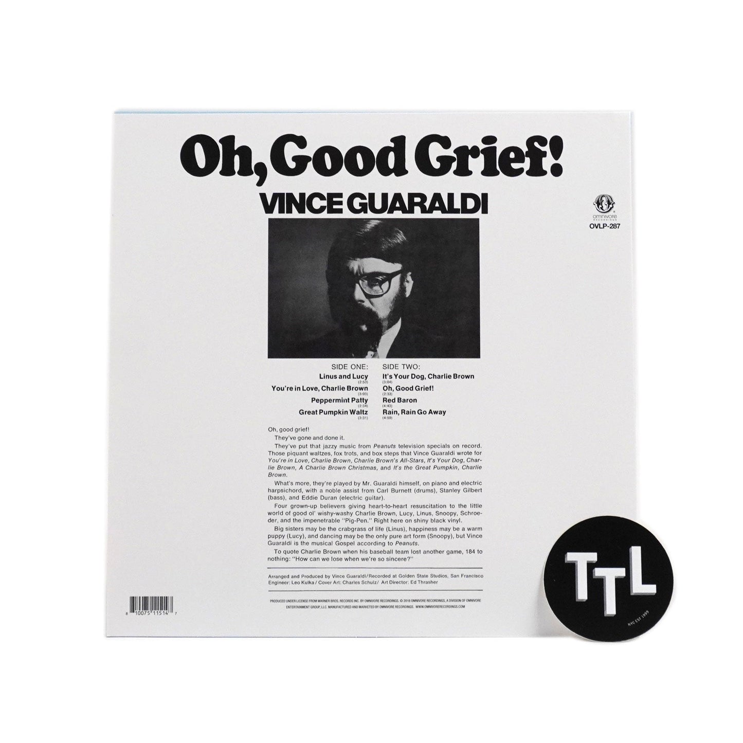 Vince Guaraldi: Oh, Good Grief! (Peanuts, Yellow Colored Vinyl) Vinyl LP