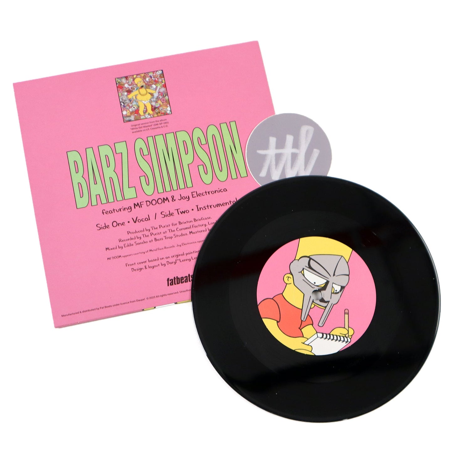 White Girl Wasted: Barz Simpson (MF Doom, Jay Electronica) Vinyl 7" - LIMIT 1 PER CUSTOMER