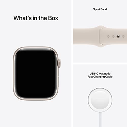 Apple Watch Series 7 (GPS) 45mm Starlight Aluminum Case with Starlight Sport Band - MKN63LL/A