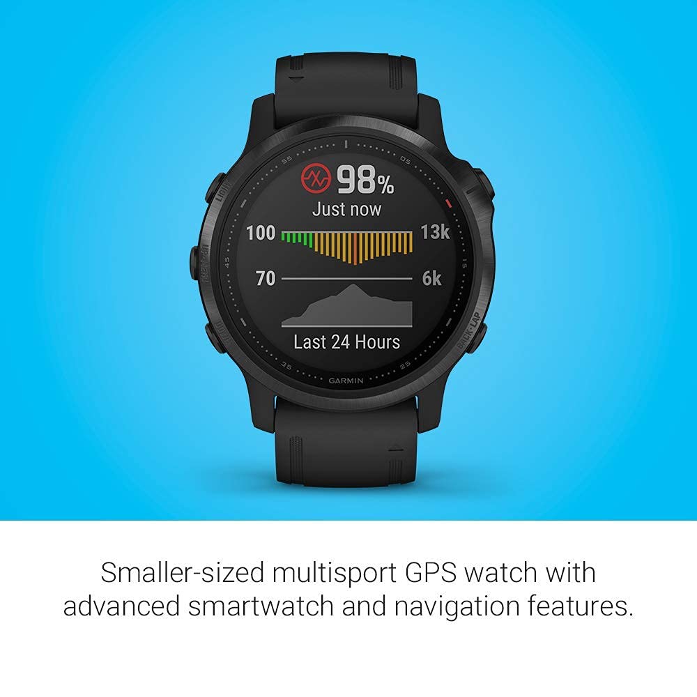 Garmin fēnix 6S Pro Smartwatch 42mm Black with Black Silicone Band - 010-02159-13