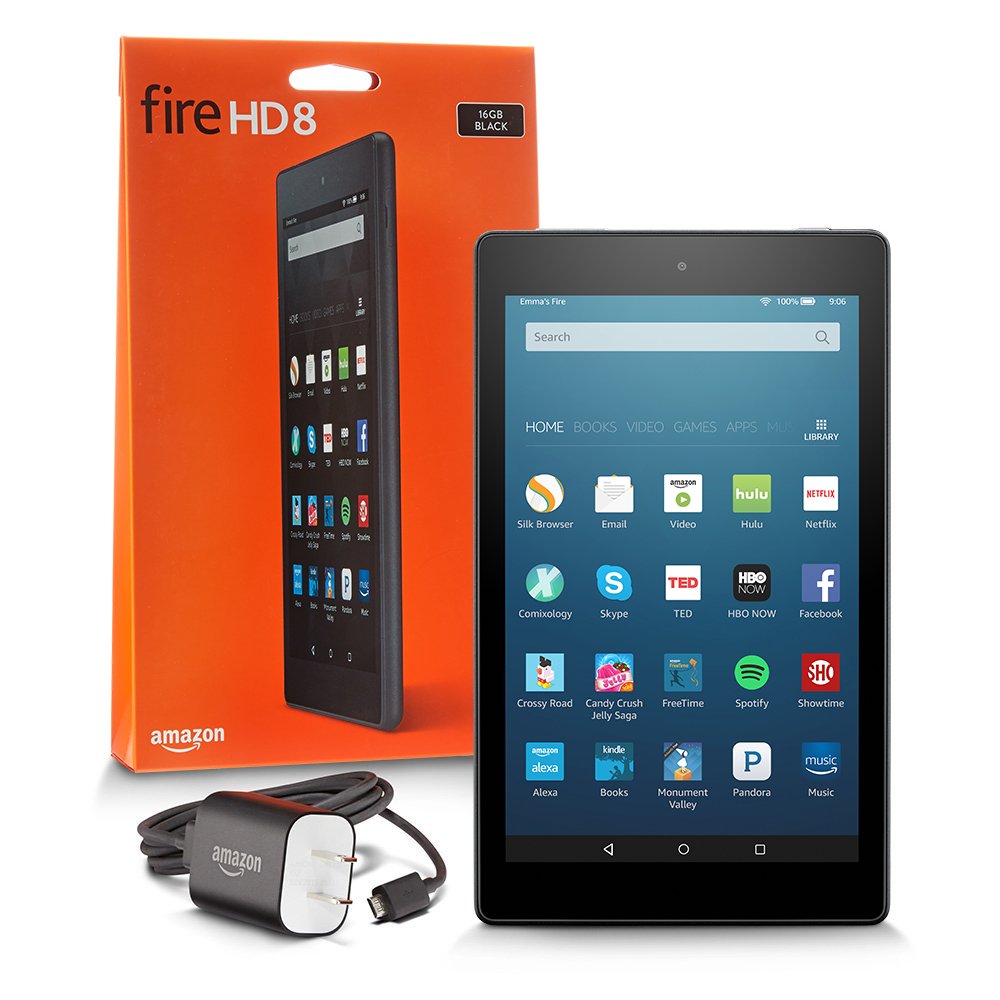 Amazon Kindle Fire HD 8 inch 6th Generation , Wi-Fi 8in - Black - B018SZT3BK