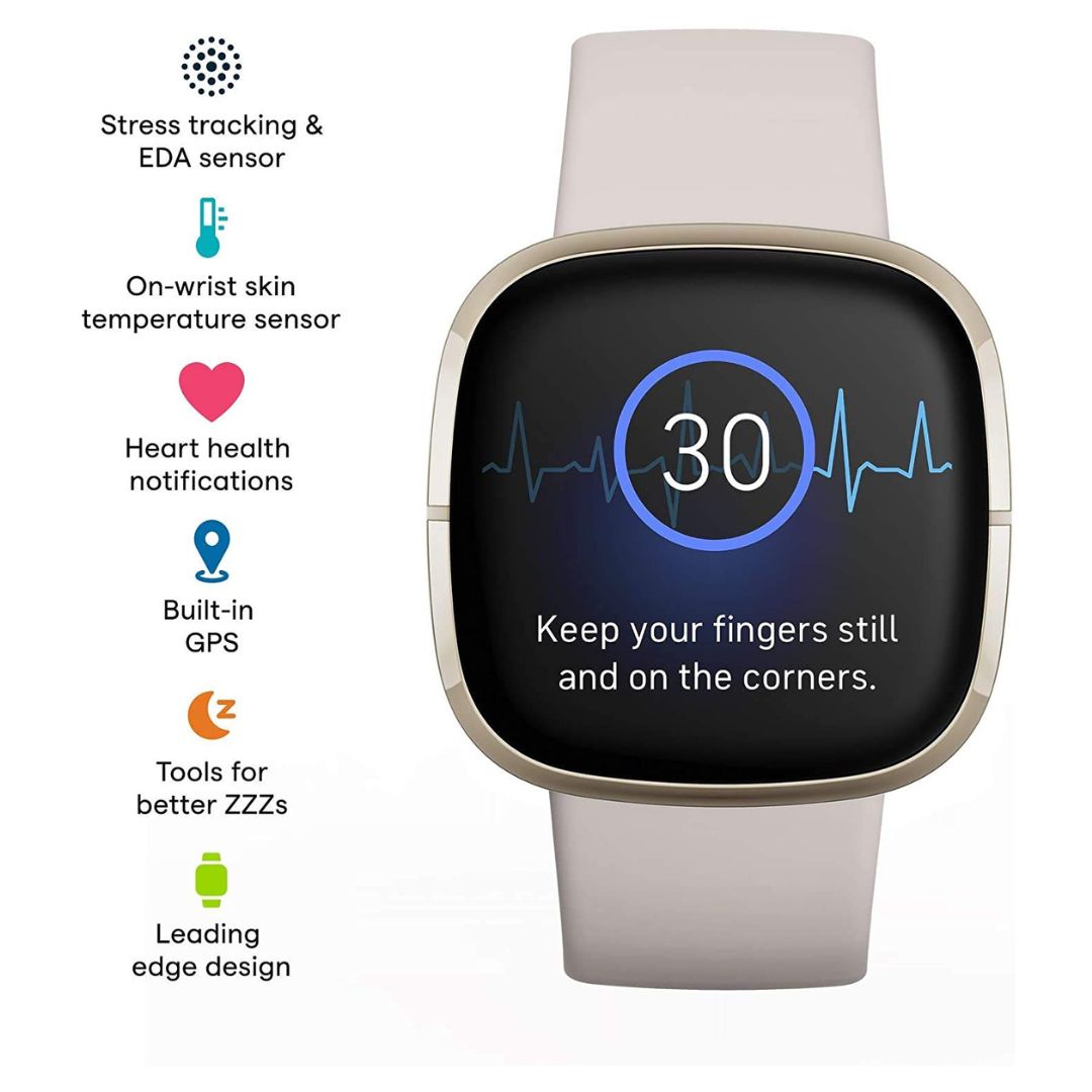 Fitbit Sense Advanced Health Smartwatch – Soft Gold – FB512GLWT