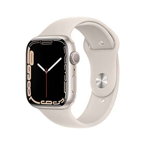 Apple Watch Series 7 (GPS) 45mm Starlight Aluminum Case with Starlight Sport Band - MKN63LL/A