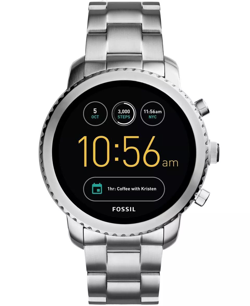 Fossil Gen 3 Explorist 46mm Silver Stainless Steel with Stainless Steel Band – FTW4000