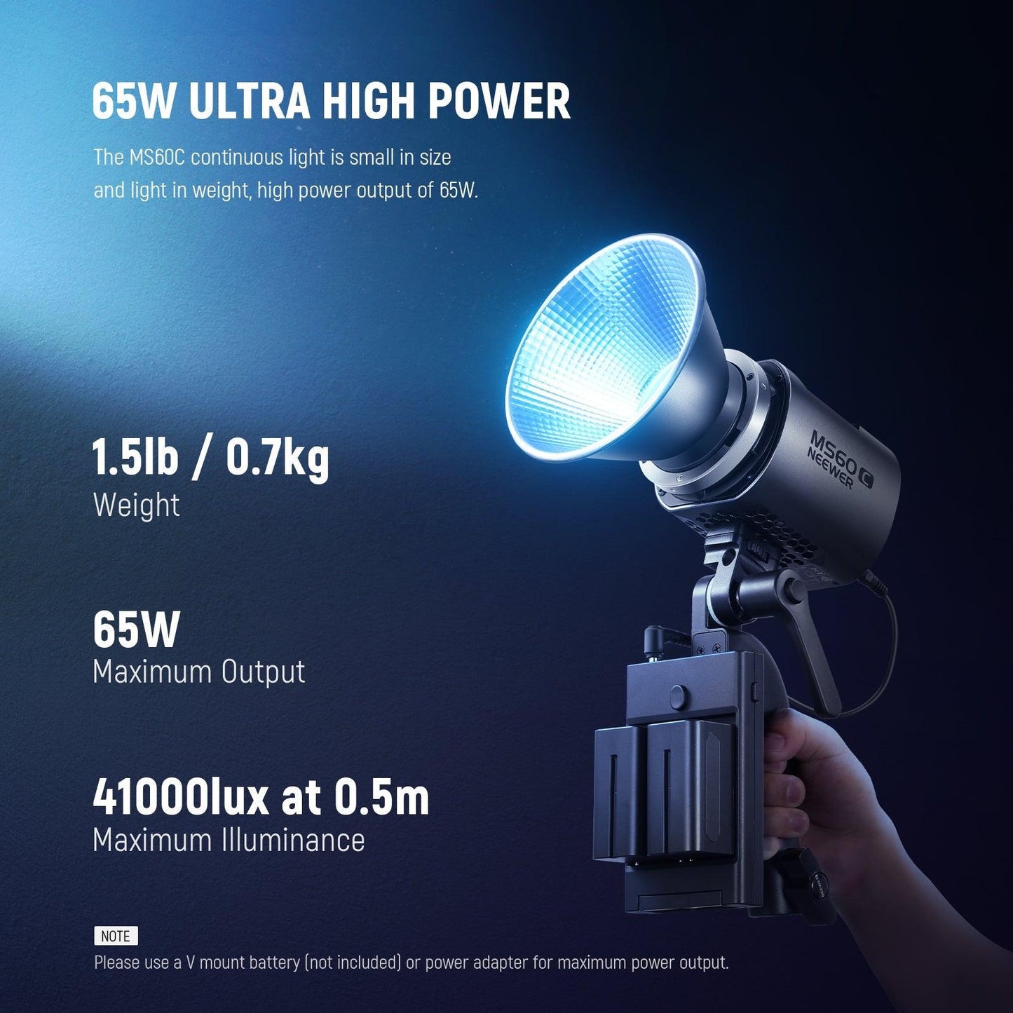 NEEWER MS60C RGB LED Video Light Handheld Spotlight