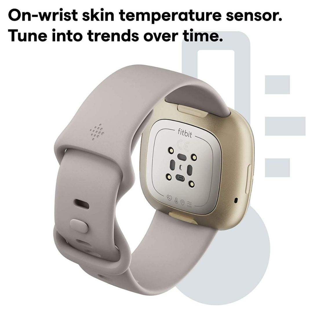 Fitbit Sense Advanced Health Smartwatch – Soft Gold – FB512GLWT