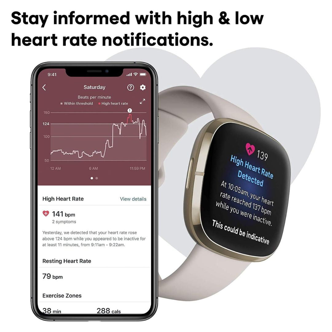 Fitbit Sense Advanced Health Smartwatch – Soft Gold – FB512GLWT