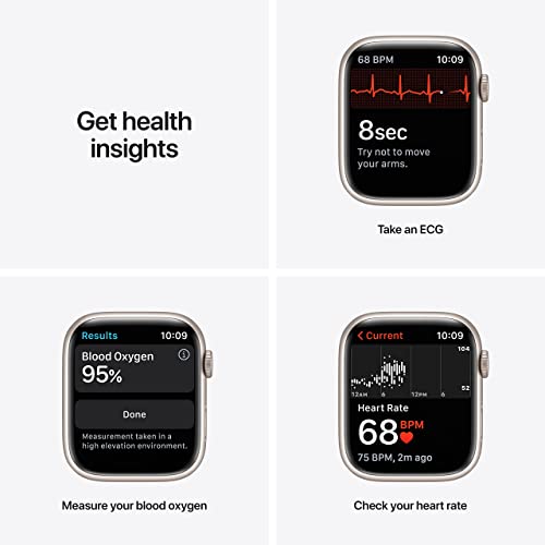 Apple Watch Series 7 (GPS) 45mm Starlight Aluminum Case with Starlight Sport Band - MKN63LL/A