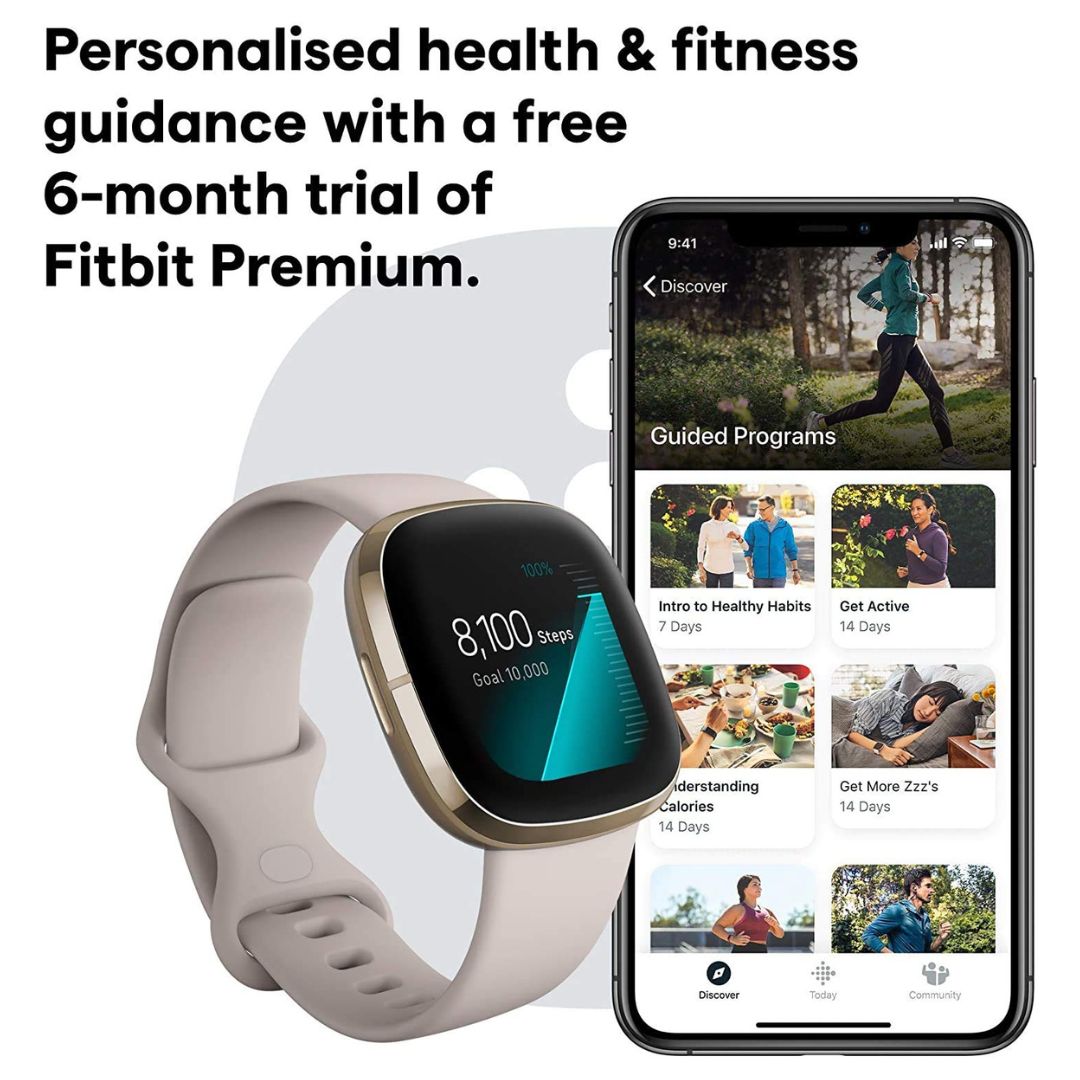 Fitbit Sense Advanced Health Smartwatch – Soft Gold – FB512GLWT