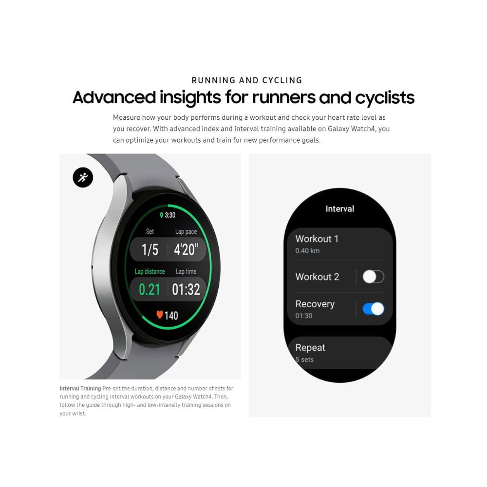 Unlocked Samsung Galaxy Watch 44mm LTE - Green Aluminum - SM-R875UZGAXAA