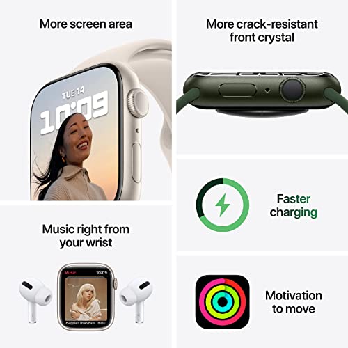 Apple Watch Series 7 (GPS) 45mm Starlight Aluminum Case with Starlight Sport Band - MKN63LL/A