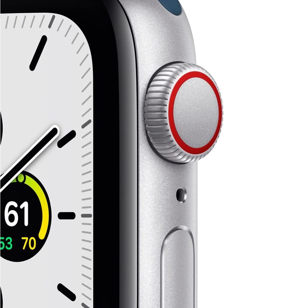 Apple Watch SE (1st Generation GPS) 44mm Silver Aluminum Case with Abyss Blue Sport Band - MKQ43LL/A