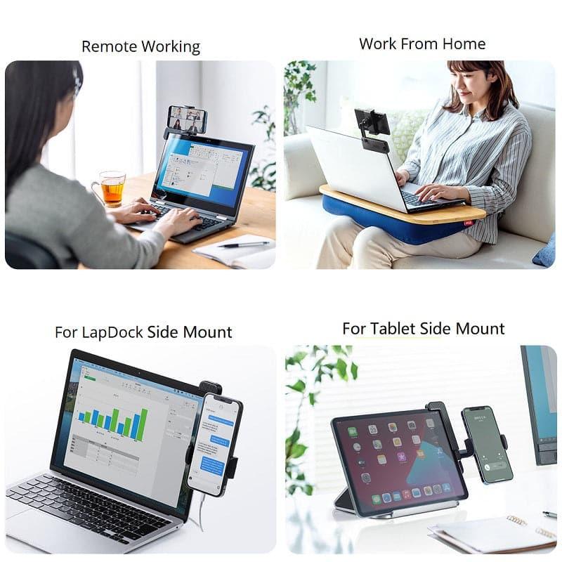 UStand - Sticker Free LapDock Side Mount Phone Holder