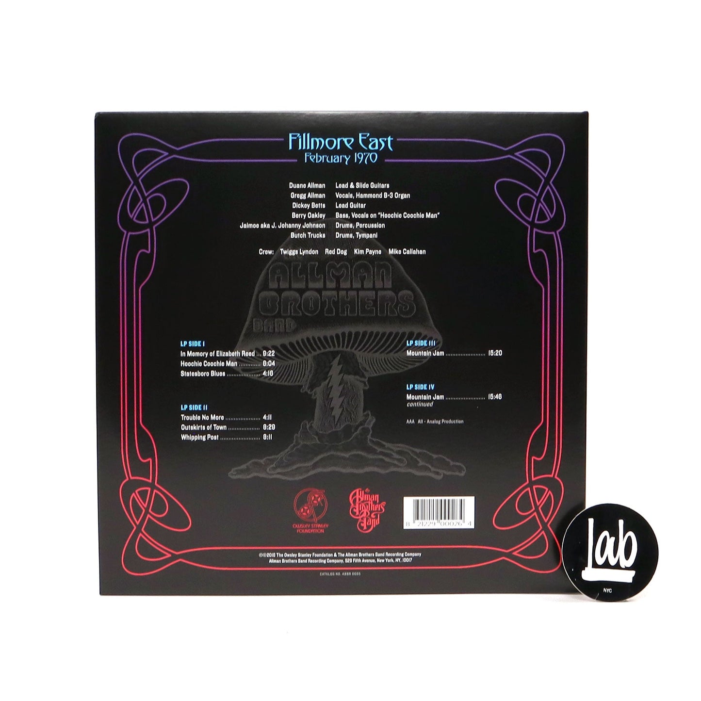 Allman Brothers Band: Bear's Sonic Journals - Fillmore East February 1970 (Colored Vinyl) Vinyl 2LP