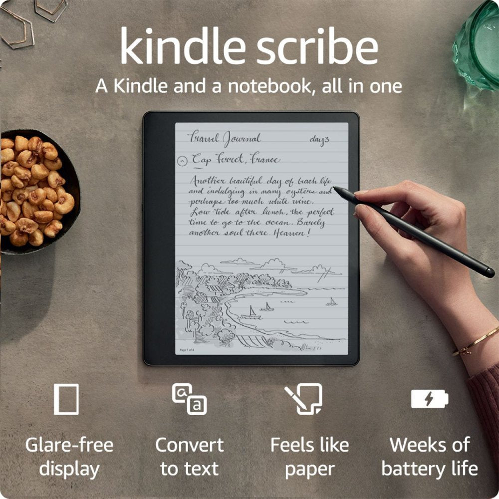 Amazon Kindle Scribe Digital Notebook - 32 GB with Premium Pen - 2022 - Gray - B09BSGFTHY