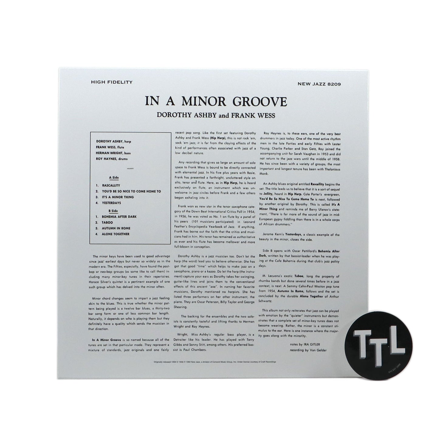 Dorothy Ashby & Frank Wess: In a Minor Groove Vinyl LP