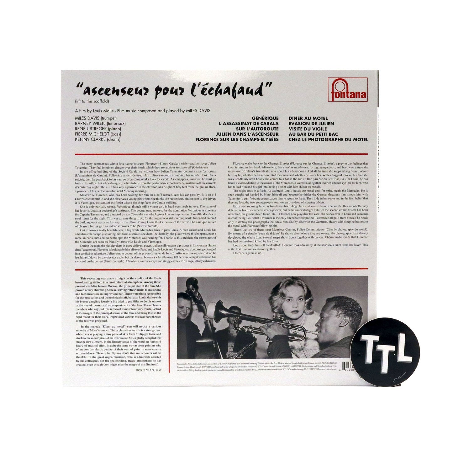 Miles Davis: Ascenseur Pour L'echafaud (180g) Vinyl LP