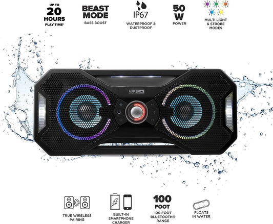 Altec Lansing IMW997-STL Mix 2.0 Waterproof Bluetooth Speaker - Black (New)