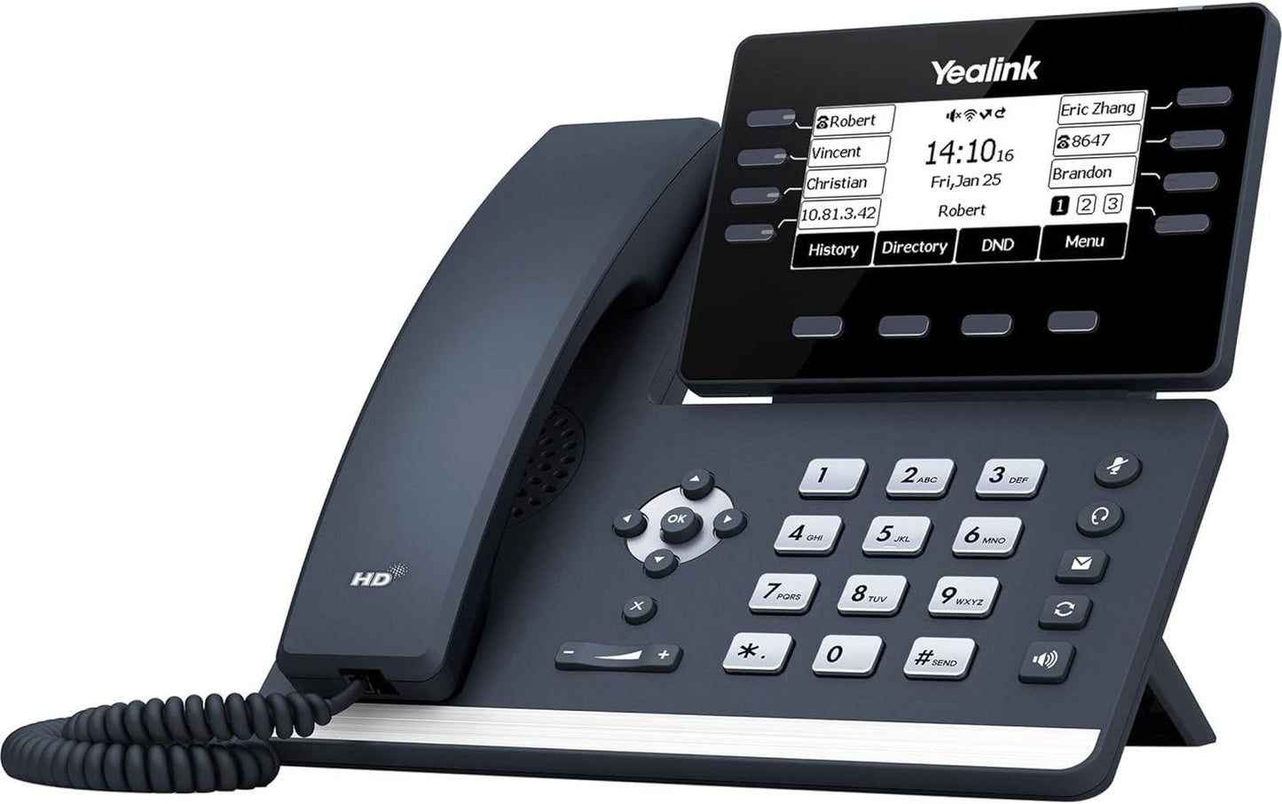 Yealink T53W IP Phone, 12 VoIP Accounts. 3.7-Inch Display - Black (Certified Refurbished)
