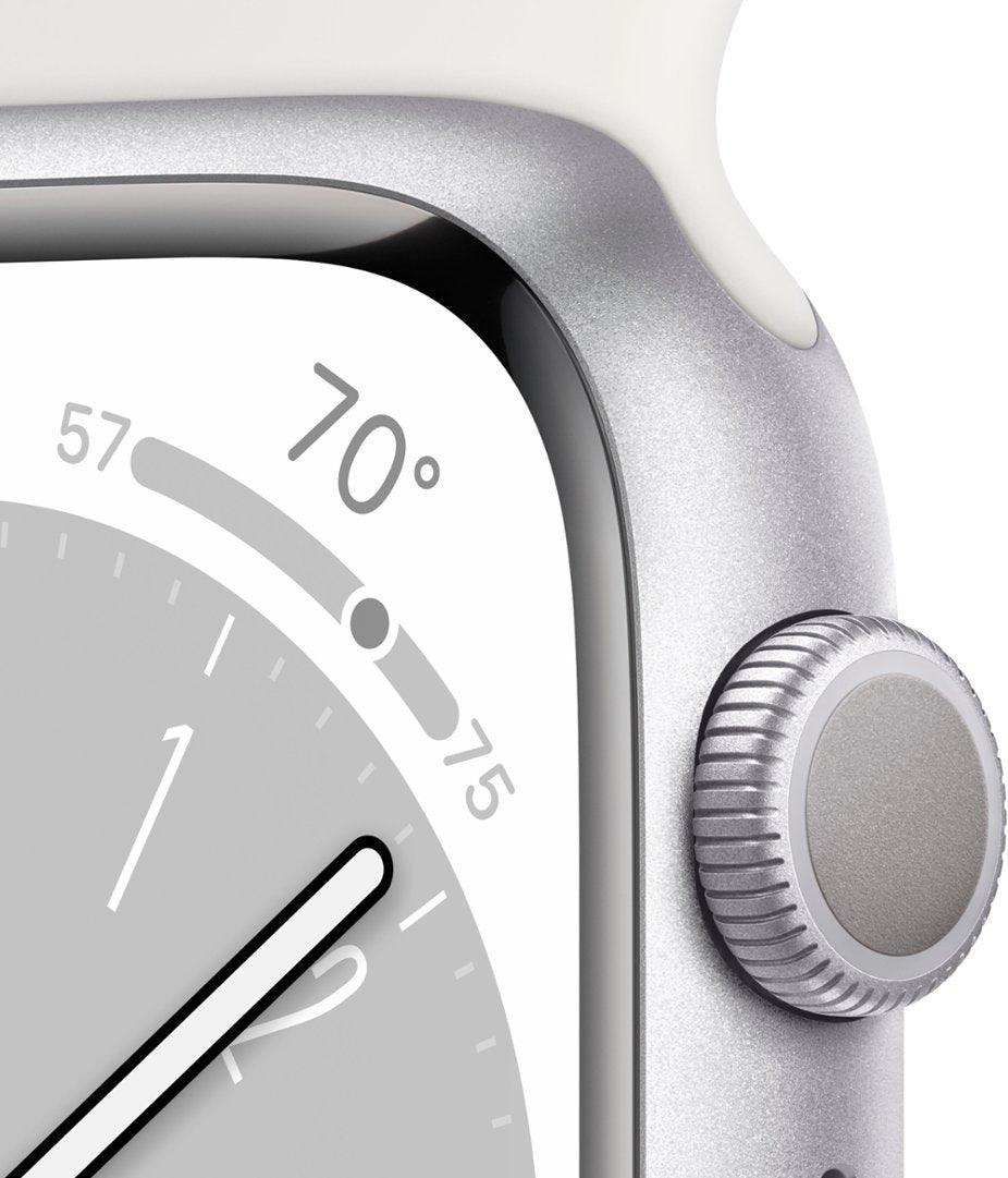 Apple Watch (GPS + LTE) Series 8 45MM Silver Aluminum Case White Sport Band (Used)