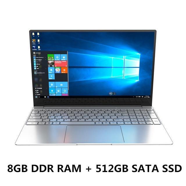 15.6 Inch  Laptop Quad Core DDR 8GB RAM 512GB 1TB ROM for Intel Celeron J4125 Windows 10 Pro Computer Bluetooth Backlit keyboard