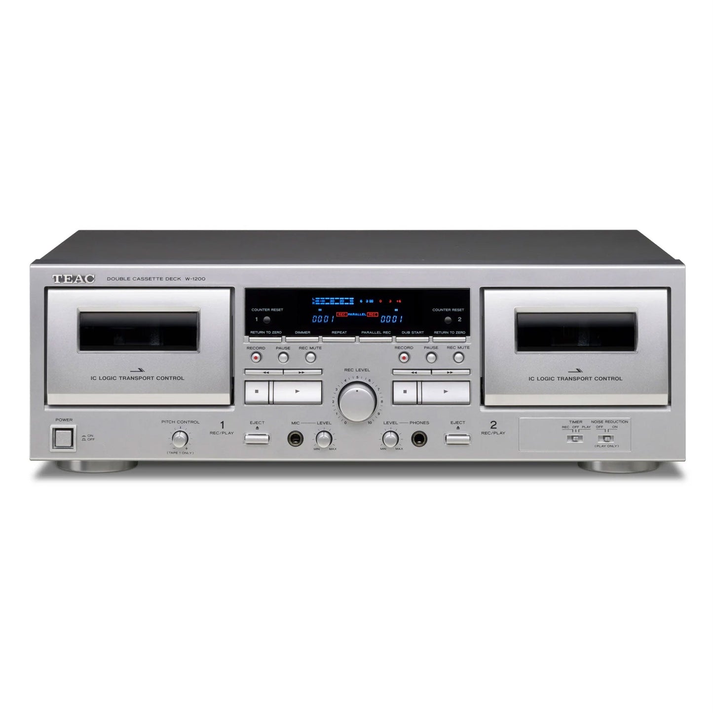 Teac: W-1200 Double Cassette Deck Player (W1200S) - Silver