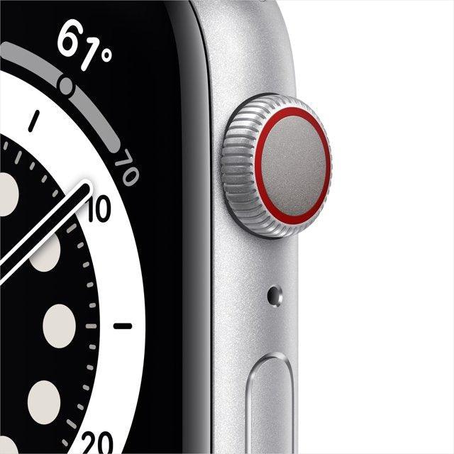 Apple Watch Series 6 (GPS + LTE) 44mm Silver Stainless Steel Case & White Sport Band (Used)